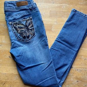 Wallflower denim embroidered butterfly jeans 5